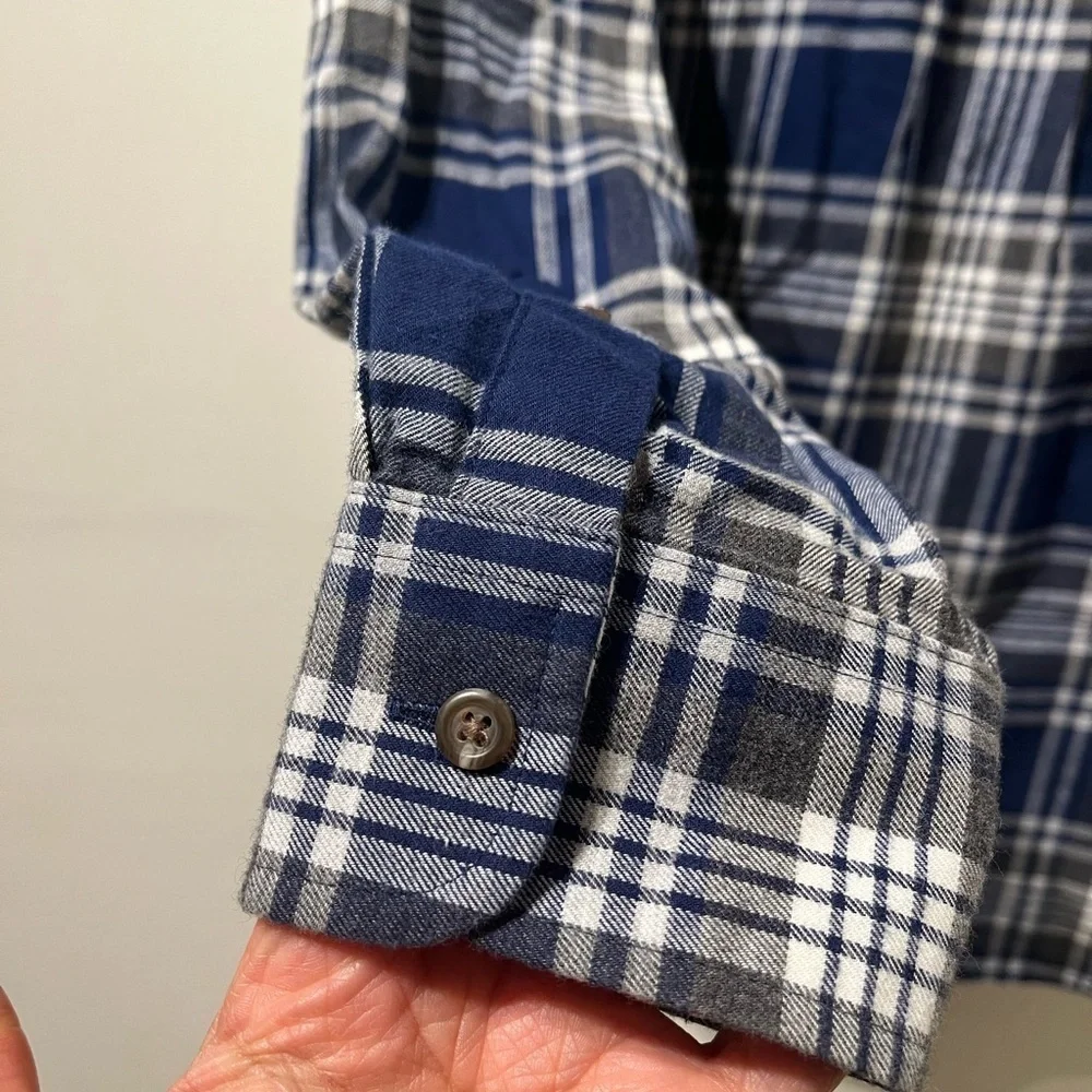 Vineyard Vines Blue Plaid Flannel Shirt Size Small
